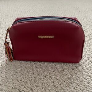 Missoni Burgundy Cosmetic Bag with Gold Accents